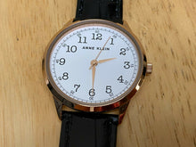 Load image into Gallery viewer, Anne Klein Men Leather Gold Tone White Thin Analog Quartz Watch Hour~New Battery
