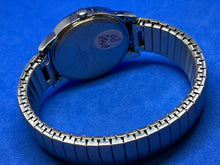 Load image into Gallery viewer, Timex Indiglo Mens 30m Silver White Stretch Analog Quartz Watch Hour~New Battery
