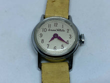 Load image into Gallery viewer, Vintage Snow White By Timex Lady Silver Leather Hand-Wind Mechanical Watch Hours
