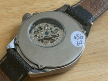 Load image into Gallery viewer, Lucky Brand TY2807SV Men Skeleton Silver Leather Automatic Self-Wind Watch hours
