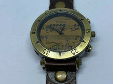 Load image into Gallery viewer, WoMaGe Musical Notes Dial Antique Bronze Finish Quartz Watch Hours~New Battery

