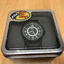 Load image into Gallery viewer, New Old Stock Bass Pro Shops Men 30m Black Leather Analog Quartz Watch Hours~Box
