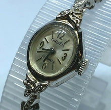 Load image into Gallery viewer, VTG Gruen Lady 4 Diamonds 10k GF Band Cocktail Hand-Wind Mechanical Watch Hours
