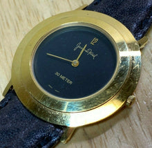 Load image into Gallery viewer, Vintage Jacques Farel JF Men Gold Tone Black Analog Quartz Watch Hour~New Batter
