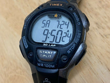 Load image into Gallery viewer, Timex Ironman Men Lady Silver Black Digital Alarm Chrono Watch Hours~New Battery
