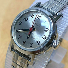 Load image into Gallery viewer, Vintage Timex Lady Classic Silver Stretch Beefy Hand-Wind Mechanical Watch Hours
