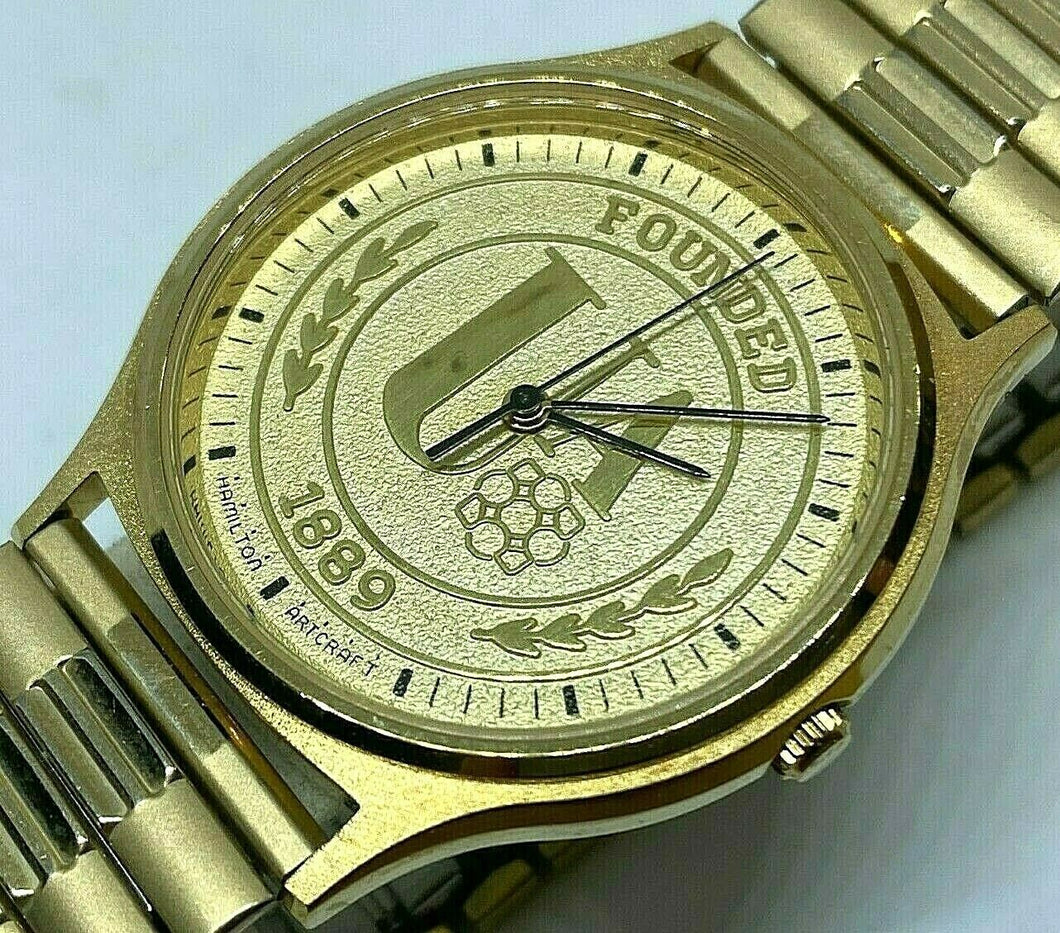Hamilton Aircraft UA 9812U Men Gold Tone Swiss Analog Quartz Watch Hour~New Batt