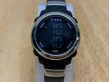 Load image into Gallery viewer, Timex Lady Silver Black Reverse LCD Digital Alarm Chrono Watch Hours~New Battery
