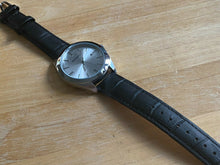 Load image into Gallery viewer, Unused BREED Mens 50m Silver Black Leather Analog Quartz Watch Hours~New Battery
