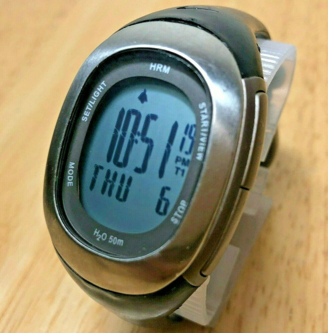 Nike SM0032 IPX8 Lady Silver Black Digital Alarm Chrono Watch Hours~New Battery