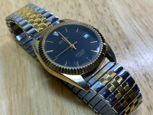 Load image into Gallery viewer, Vintage Benrus Men Fluted Bezel Diamond Analog Quartz Watch Hour~Date~New Batter
