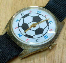 Load image into Gallery viewer, Vintage Soccer Time Mens Gold Tone Swiss Made Hand-Wind Mechanical Watch Hours
