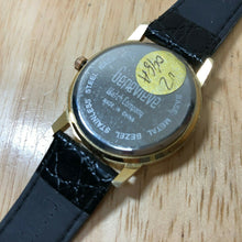 Load image into Gallery viewer, Vintage Genevieve Men Gold Tone Real Diamond Analog Quartz Watch Hour~New Batter
