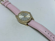 Load image into Gallery viewer, Gino Milano Lady Rhinestone Gold Tone Pink Analog Quartz Watch Hours~New Battery
