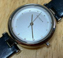 Load image into Gallery viewer, Skagen Lady 30m Rhinestone Steel Leather Analog Quartz Watch Hours~New Battery
