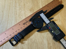 Load image into Gallery viewer, CRRJU Men Small Second All Black Leather Analog Quartz Watch Hours~New Battery
