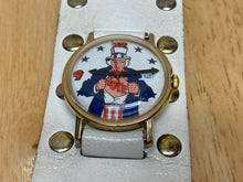 Load image into Gallery viewer, Vintage Uncle Sam Vote By Timex Mens Gold Tone Hand-Wind Mechanical Watch Hours
