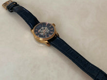 Load image into Gallery viewer, Stuhrling Men Lady 20 Jewels Skeleton Gold Tone Self-Wind Automatic Watch Hours
