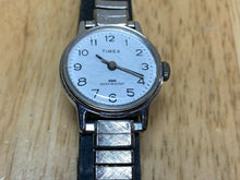 Load image into Gallery viewer, Vintage Timex Lady Classic Silver White Stretch Hand-Wind Mechanical Watch Hours
