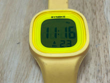 Load image into Gallery viewer, Synoke Resist Men Lady Beefy Yellow Square Digital Alarm Watch Hours~New Battery
