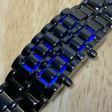 Load image into Gallery viewer, Binary Mens Rectangle Modern Blue LED Digital Quartz Watch Hours~New Battery
