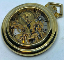 Load image into Gallery viewer, Vintage Cardini Gold Tone Skeleton Roman Hand-Wind Mechanical Pocket Watch Hours
