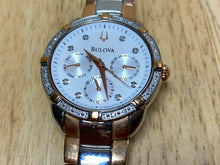 Load image into Gallery viewer, Bulova 98R177 Lady 24 Real Diamonds Dual Tone Analog Quartz Watch Hours~New Batt
