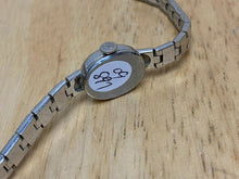 Load image into Gallery viewer, Vintage Bulova Lady 17J Silver Tone Oval Swiss Hand-Wind Mechanical Watch Hours

