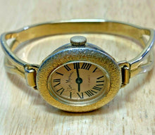 Load image into Gallery viewer, Vintage San Mauno Lady Gold Tone Cuff Bangle Hand-Wind Mechanical Watch Hours
