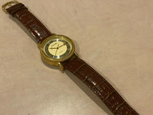 Load image into Gallery viewer, Kessaris Mens Gold Tone Fluted Bezel Roman Self-Wind Automatic Watch Hours~Date
