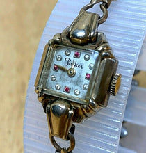 Load image into Gallery viewer, Vintage Parker Lady 10k RGP Faux Gemstone Swiss Hand-Wind Mechanical Watch Hours
