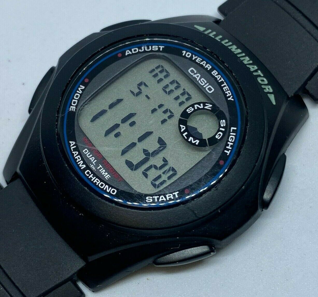 Casio F-200 Module 3233 Mens Digital Alarm Chrono Quartz Watch Hours~New Battery