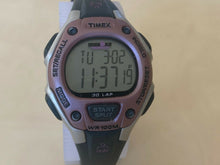 Load image into Gallery viewer, Timex Ironman Indiglo Lady 100m Silver Digital Alarm Chrono Watch Hours~New Batt
