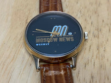 Load image into Gallery viewer, Vintage Moscow News Men Gold Tone HADLEY Leather Hand-Wind Mechanical Watch Hour
