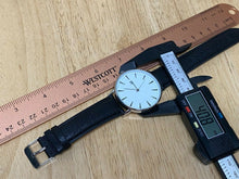 Load image into Gallery viewer, Vintage Gentlemen Men Silver White Analog Quartz Watch Hours~Date~New Battery
