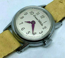 Load image into Gallery viewer, Vintage Snow White By Timex Lady Silver Leather Hand-Wind Mechanical Watch Hours
