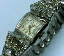 Load image into Gallery viewer, VTG Cromwell Swiss Lady Stretch Silver Crystals Hand-Wind Mechanical Watch Hours
