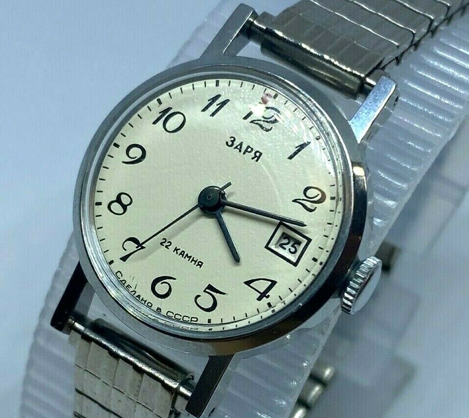 Vintage 3APR CCCP Lady 22 Jewels Silver Classic Hand-Wind Mechanical Watch Hours