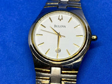 Load image into Gallery viewer, Bulova 98B108 Men Ultra Thin Dual Tone Steel Analog Quartz Watch Hour~New Batter
