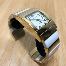 Load image into Gallery viewer, Donna Vivian Lady Gold-White Cuff Bangle Analog Quartz Watch Hours~New Battery
