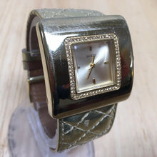 Load image into Gallery viewer, Stunning GUESS All Gold Tone Rhinestone Square Analog Quartz Watch Hour~New Batt
