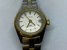 Load image into Gallery viewer, Vintage Timex Lady Dual Tone Flute Bezel Hand-Winding Mechanical Watch Hour~Date
