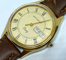Load image into Gallery viewer, Vintage 1981 Wittnauer Men Gold Tone Swiss Analog Quartz Watch Hours~New Battery
