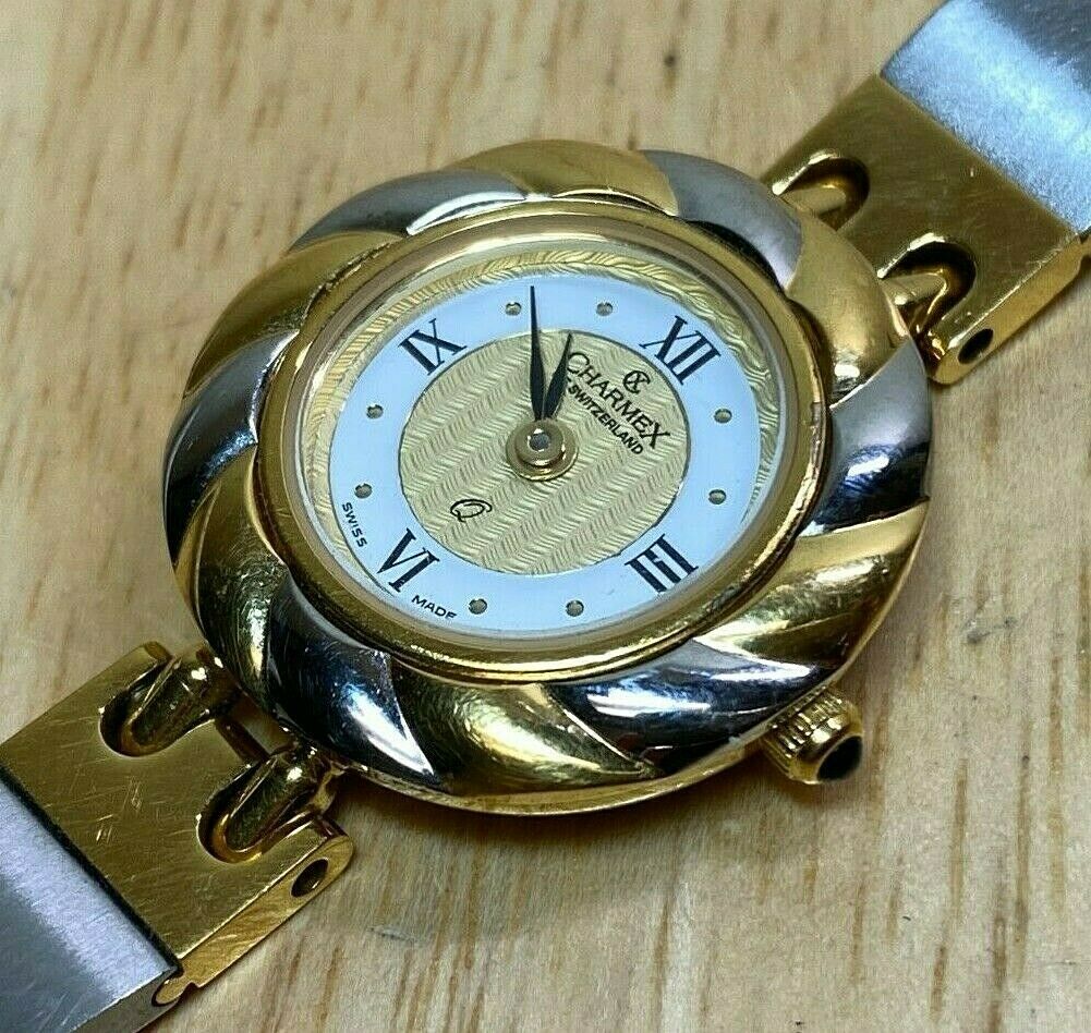 Nice Authentic Charmex Lady Dual Tone Swiss Analog Quartz Watch Hour~New Battery