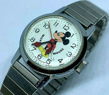 Load image into Gallery viewer, Vintage Disney Mickey Bradley Lady Silver White Hand-Wind Mechanical Watch Hours
