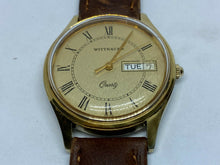 Load image into Gallery viewer, Vintage 1981 Wittnauer Men Gold Tone Swiss Analog Quartz Watch Hours~New Battery
