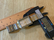 Load image into Gallery viewer, Timex Men 30m Dual Tone Steel Rectangle Analog Quartz Watch Hour~Date~New Batter
