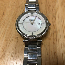 Load image into Gallery viewer, Kenneth Cole Lady Silver Rhinestone MOP Analog Quartz Watch Hour~Date~New Batter
