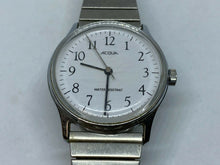 Load image into Gallery viewer, Vintage Acqua Timex Mens Silver White Stretch Hand Wind Mechanical Watch Hours
