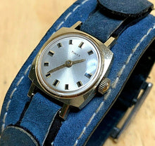 Load image into Gallery viewer, Vintage Timex Lady Gold Tone Leather Bund Band Hand-Wind Mechanical Watch Hours
